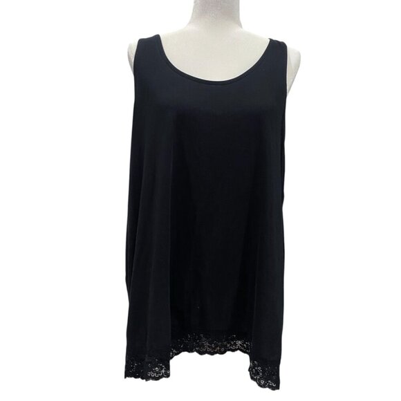 MASSINI lace trim hem longer length tank top 3X - Picture 1 of 2